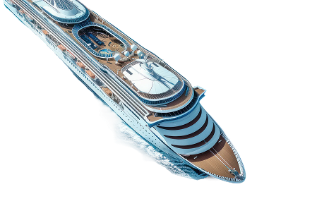 Super-luxury cruise ship at sea